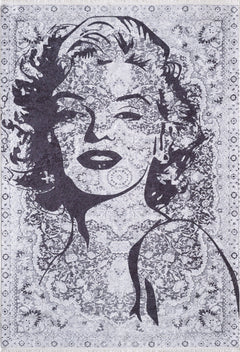 Byczyna Grey Figured Digital Print Area Rug