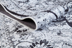 Byczyna Grey Figured Digital Print Area Rug