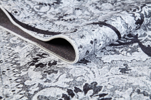 Byczyna Grey Figured Digital Print Area Rug