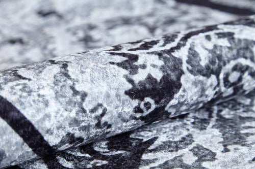 Byczyna Grey Figured Digital Print Area Rug