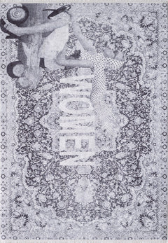 Bystrzyca Grey Design Digital Print Area Rug
