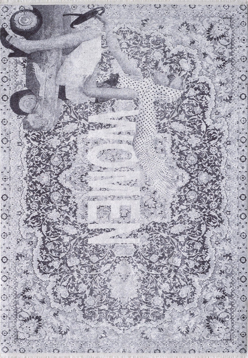 Bystrzyca Grey Design Digital Print Area Rug