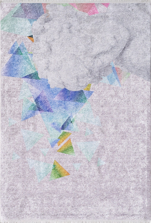 Modern Area Rug - Grey Digital Print Carpet | Antibacterial, Non Slip, Washable