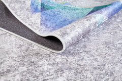 Modern Area Rug - Grey Digital Print Carpet | Antibacterial, Non Slip, Washable