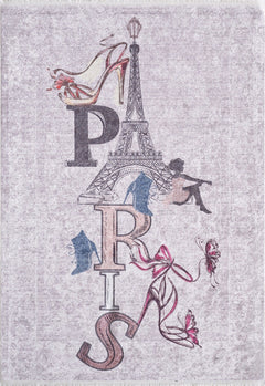 Pink Area Rug - Sulinowo Digital Print Figured Carpet | Non Slip, Antibacterial