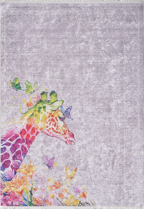 Wielkopolski Green Animal Figured Digital Print Area Rug