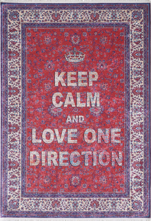 Red Area Rug - Kalety Digital Print Non Slip Carpet for Living Room Decor