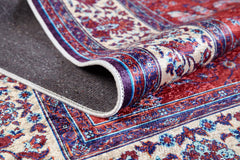 Red Area Rug - Kalety Digital Print Non Slip Carpet for Living Room Decor