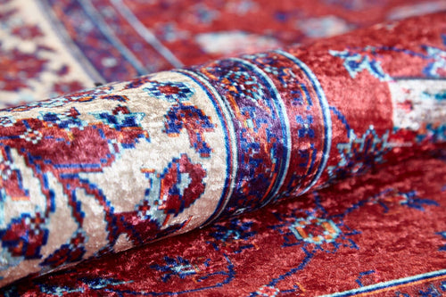 Red Area Rug - Kalety Digital Print Non Slip Carpet for Living Room Decor