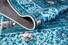 Blue Area Rug - Digital Print Non Slip Antibacterial Carpet for Living Room