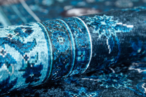 Blue Area Rug - Digital Print Non Slip Antibacterial Carpet for Living Room