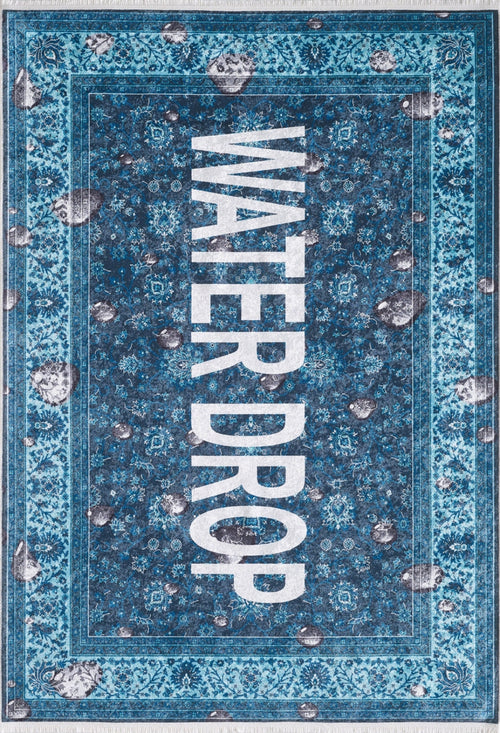 Blue Area Rug – Digital Print Non Slip Carpet for Living Room Decor