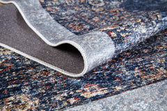 Digital Print Area Rug – Navy Classic Style Non Slip Antibacterial Carpet