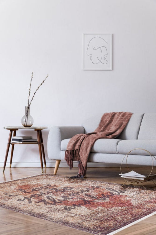 Digital Print Area Rug - Brown Non Slip Carpet With Antibacterial, Antiallergic Benefits