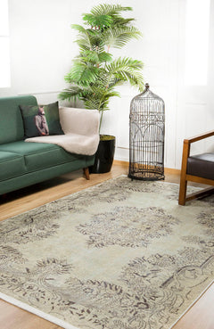 Beige Area Rug - Classic Digital Print Non Slip Antibacterial Carpet