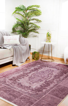 Klintsi Pink Patchwork Digital Print Area Rug