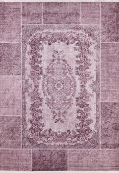 Klintsi Pink Patchwork Digital Print Area Rug