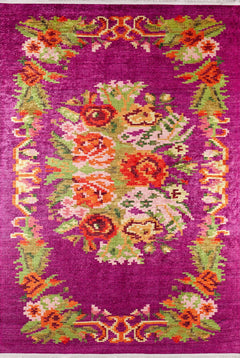 Pink Floral Area Rug - Non Slip Antibacterial Digital Print Carpet for Home