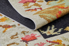 Beige Floral Area Rug – Digital Print Carpet | Non Slip, Antibacterial, Washable Floor Covering