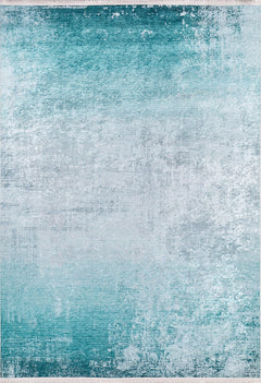 Turquoise Area Rug - Modern Digital Print Non Slip Carpet for Living Room