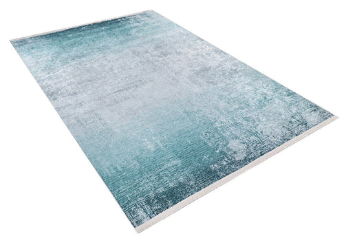 Turquoise Area Rug - Modern Digital Print Non Slip Carpet for Living Room