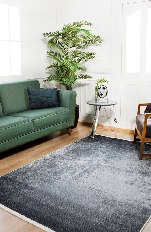 Modern Digital Print Rug - Grey Area Rug with Non Slip, Antibacterial Features