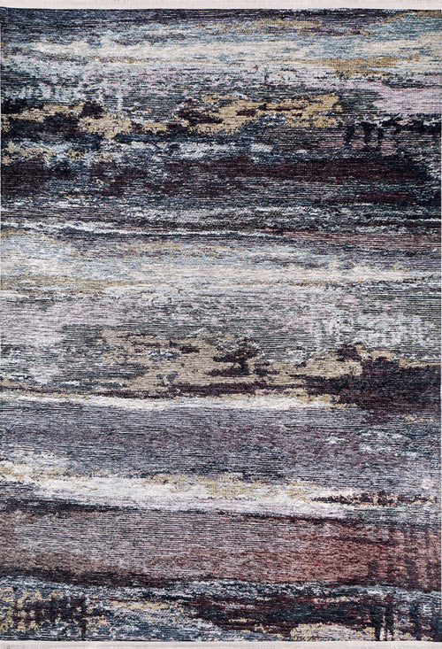 Modern Digital Area Rug – Purple Non Slip Washable Carpet for Living Room