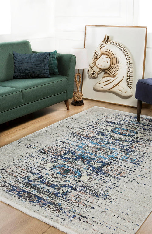 Vintage Area Rug – Beige Digital Print Carpet | Non Slip, Antibacterial, Washable Floor Rug
