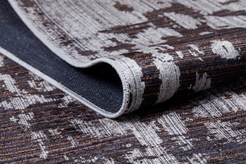 Modern Area Rug - Brown Digital Print Carpet | Non Slip, Antibacterial, Washable Floor Covering