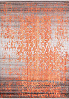 Modern Digital Area Rug – Orange Print Carpet | Non Slip & Antibacterial Washable