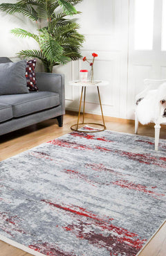 Modern Area Rug - Grey Digital Print Non Slip Washable Carpet for Living Room