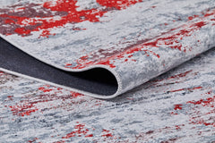 Modern Area Rug - Grey Digital Print Non Slip Washable Carpet for Living Room