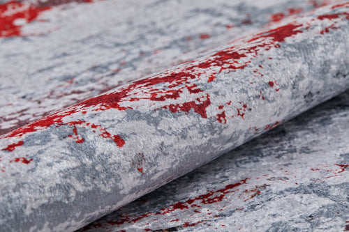 Modern Area Rug - Grey Digital Print Non Slip Washable Carpet for Living Room