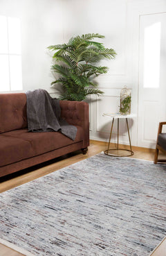 Modern Area Rug - Grey Digital Print Carpet | Non Slip Washable Floor Covering