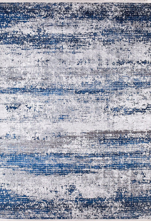 Magnitogorsk Blue Modern Digital Print Area Rug