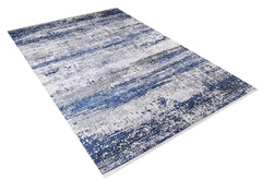 Magnitogorsk Blue Modern Digital Print Area Rug