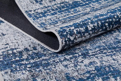 Magnitogorsk Blue Modern Digital Print Area Rug
