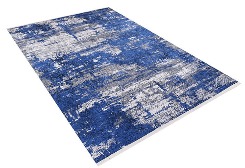 Modern Digital Area Rug - Blue Non Slip Antibacterial Carpet for Living Room