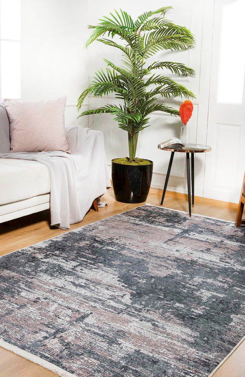 Tver Grey Modern Digital Print Area Rug