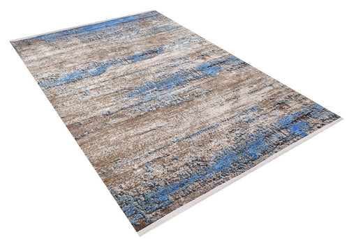 Modern Digital Area Rug – Blue Non Slip Washable Carpet for Living Room