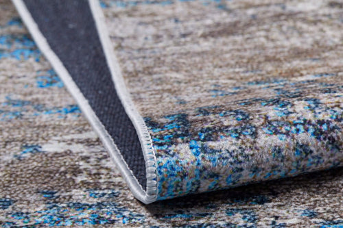 Modern Digital Area Rug – Blue Non Slip Washable Carpet for Living Room