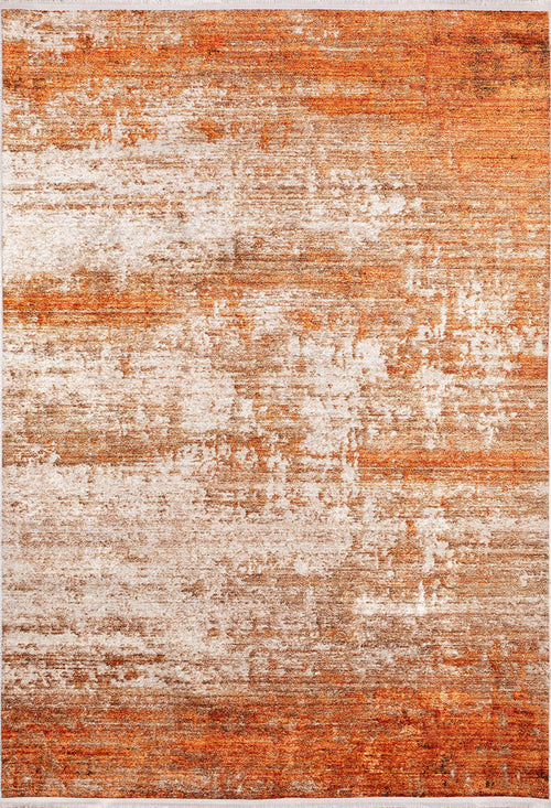 Kurgan Orange Modern Digital Print Area Rug