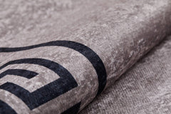 Digital Print Area Rug - Brown Frame Style Non Slip Carpet for Living Room