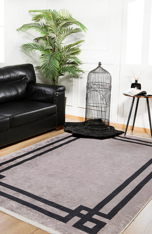 Digital Print Area Rug - Mink Frame Style Non Slip Washable Carpet