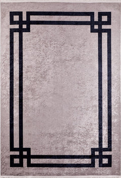 Digital Print Area Rug - Mink Frame Style Non Slip Washable Carpet