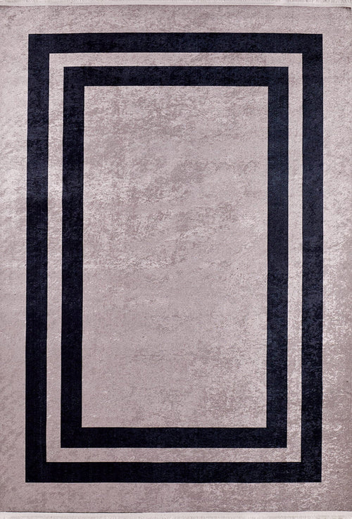 Krasnogorsk Black Frame Digital Print Area Rug