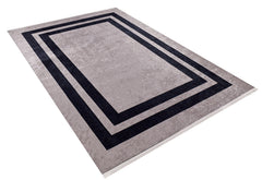 Krasnogorsk Black Frame Digital Print Area Rug