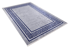 Digital Print Area Rug - Navy Frame Stylish Non Slip High Quality Carpet