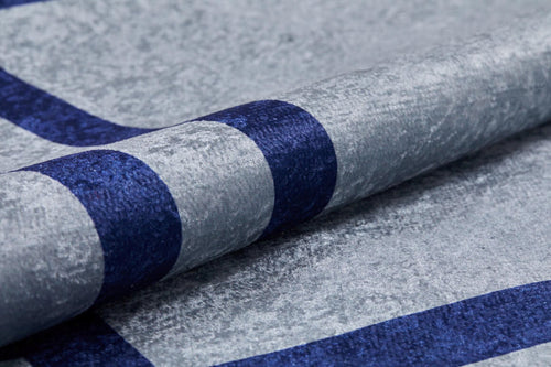 Navy Frame Area Rug – Digital Print Rug | Non Slip, Antibacterial & Washable Carpet