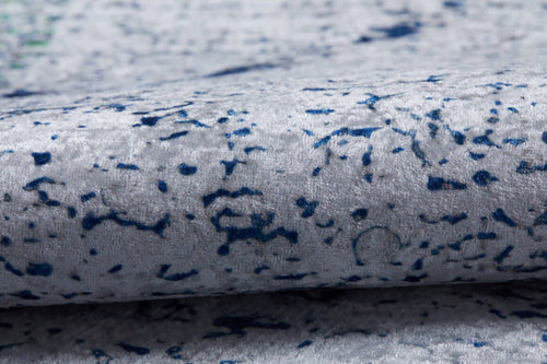 Navy Geometric Area Rug - Digital Print Non Slip Washable Carpet for Living Room